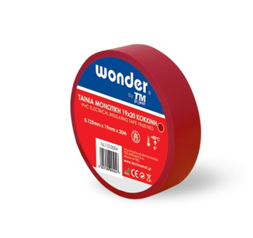Slika Traka izolir crvena WONDER 0,125x19 mm 20 m